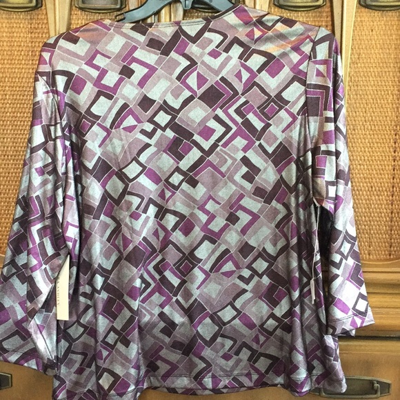 Laura Ashley metallic grey and purple top - Picture 2 of 6